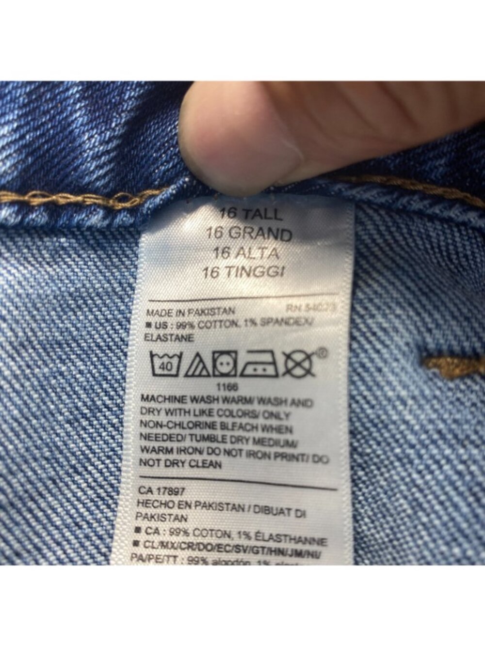 Old Navy Baggy Wide Leg Jeans Womens 16 Blue Y2K Skater Grunge Utility - Picture 12 of 13
